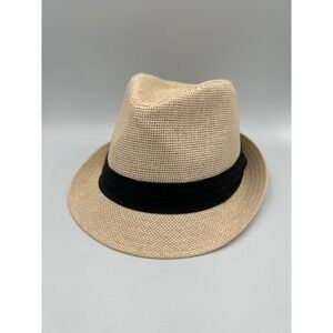 The Hatter Company Tan Straw Fedora Hat Black Band Style 5143 Unisex Summer Hat